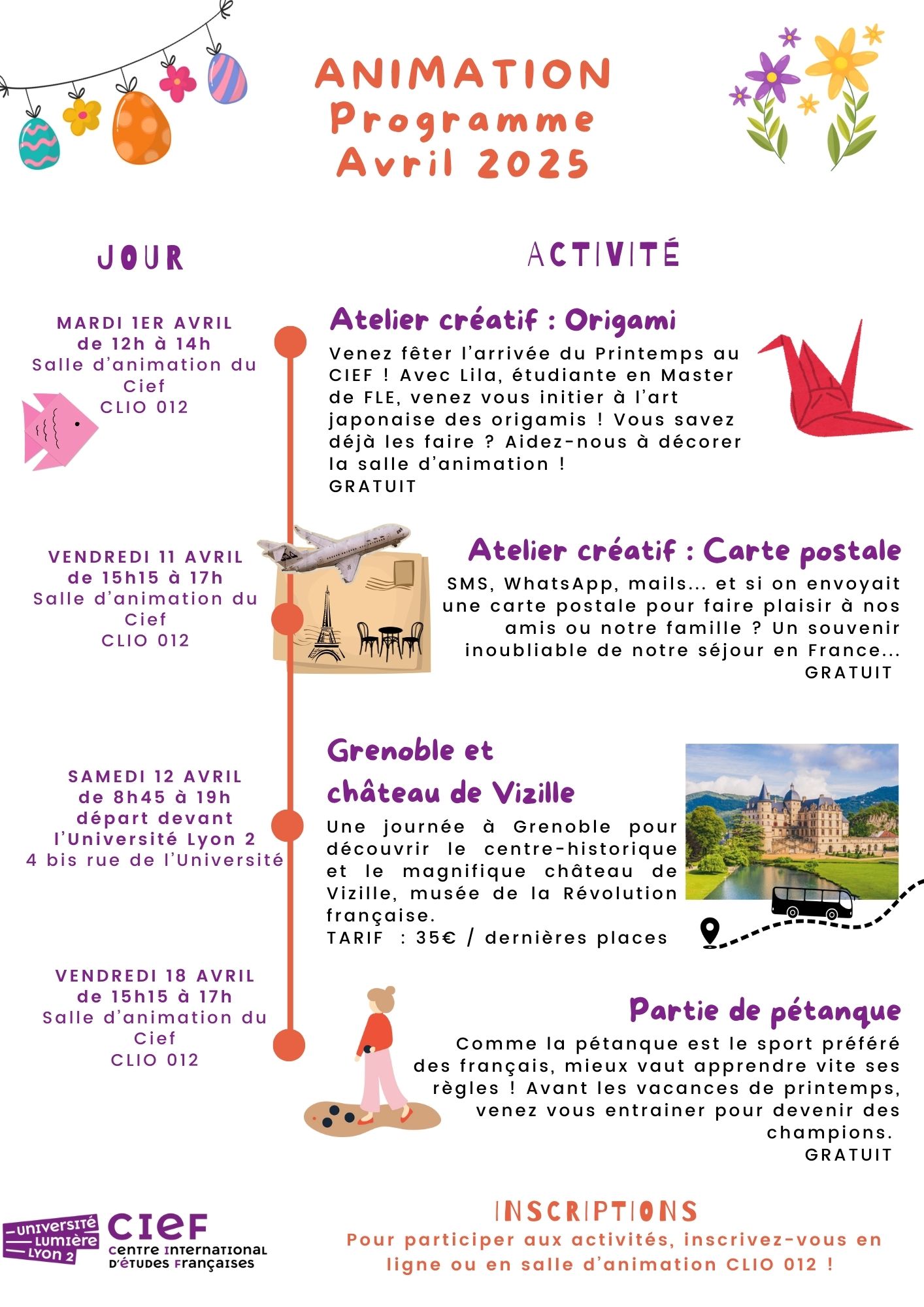 programme avril 2025