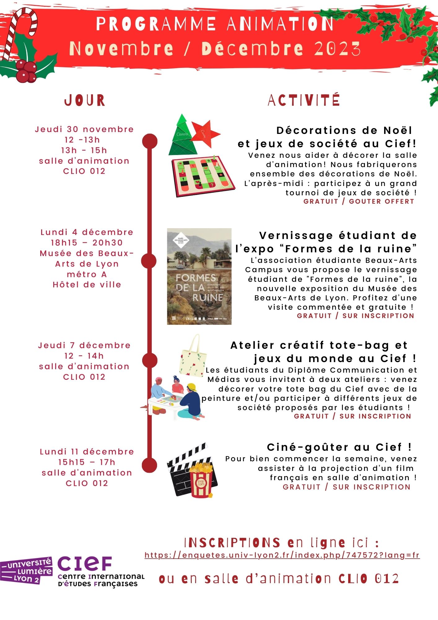 programme décembre