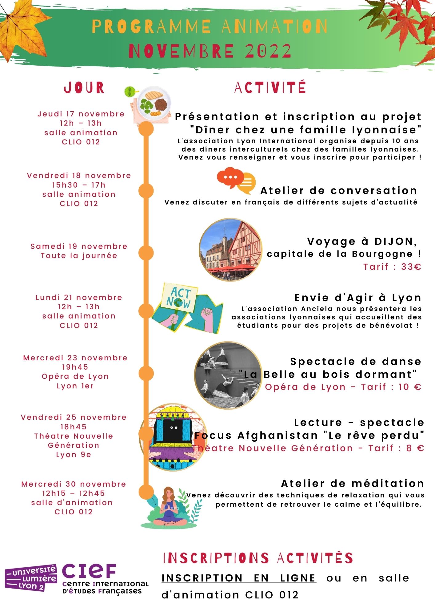 Programme activités novembre