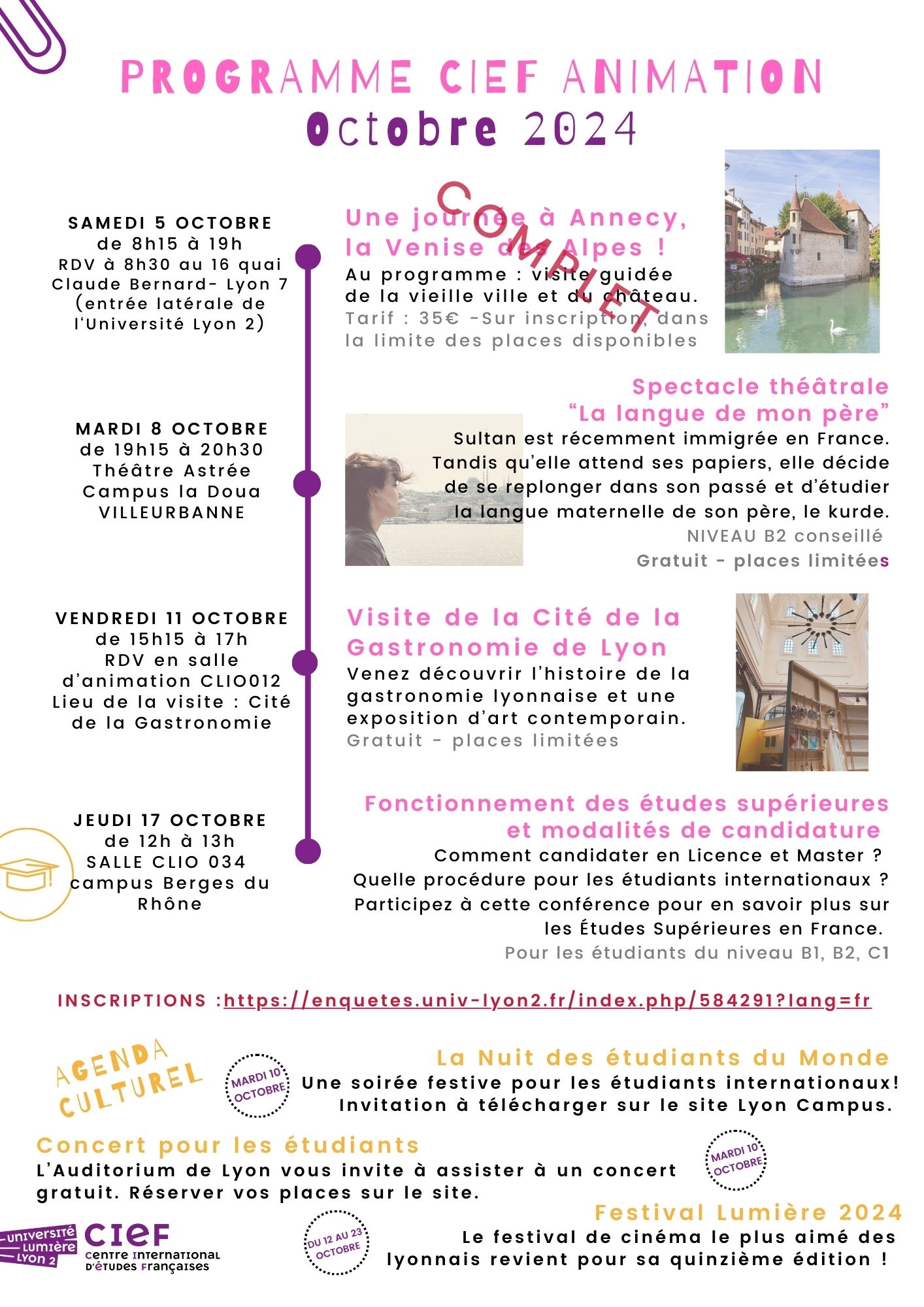 programme octobre